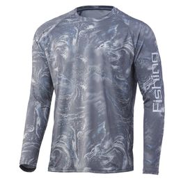 Mens Shirt UV Protection Outdoor Sports Crewneck TopsRunning Sun TShirts UPF50 Long Sleeve Fishing Breathable 240510