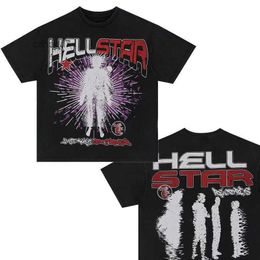Hellsta Mens T-shirts Cotton T-shirt Fashion Black Shirt Clothing Cartoon Graphic Punk Rock Tops Summer High Street Streetwear 7823 4B7A