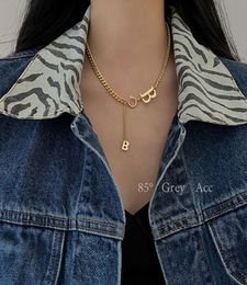 Classic B Letter Titanium Steel Short Necklace For Woman 2021 New Gothic Korean Jewellery Hip Hop Party Girl039s Sexy Clavicle Ch7851671