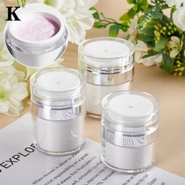 Storage Bottles 15/30/50ml Airless Pump Jar Empty Acrylic Cream Bottle Refillable Cosmetic Easy To Use Container Portable Travel Makeup