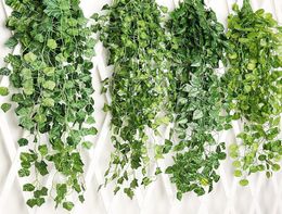 50pcs Artificial Ivy Garland Foliage Green Leaves Fake Hanging Vine Plant for Wedding Party Garden Wall Decoration Home Decor6162290