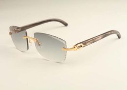 New factory direct luxury fashion ultra light sunglasses 3524015J natural black pattern horns glasses legs sunglasses1484409
