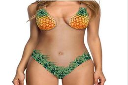 New Women039s One Piece Sexy Swimsuit Melon Fruit Shell Printed Swimming Suit Skin Colour Lady039s Bikini Pineapple Swimwear9934170