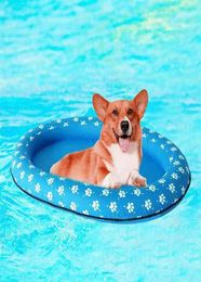 Footprint Inflatable Swimming Pool Pet Dogs Floating Raft Bed Water Play Cushion H0415242U4085588