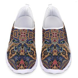 Casual Shoes Cute Moroccan Florets Print Mesh Loafers Women Slip On Sneakers Ladies Summer Sport Jogging Woman Flats