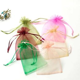 3Pcs Gift Wrap 10/50pcs tulle packaging transparent Organza Drawstring Bag Jewelry Mesh Gift Pouches Container Drawstring Bags Gauze Bag 50%