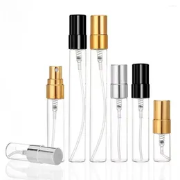 Storage Bottles 30/50pcs 100pcs 2ml/3ml/5ml/10ml Glass Refillable Perfume Bottle Empty Spray Atomizer Metal