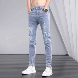 Men's Jeans 2023 Spring/Summer New Elastic Solid Colour for Mens Casual and Comfortable High Quality Leggings 28-36 Q240509