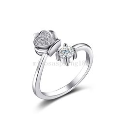 Silver Opening Ring Adjustable Crown Ring Women Creative Couple Jewellery