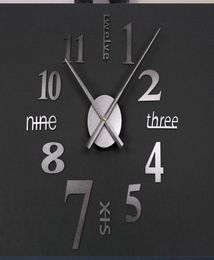 Large size metal texture DIY wall clock European style living room fashion art mute personality clock creative clock1156266