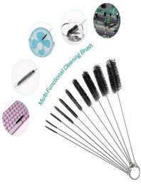 10pcs Drinking Straws Cleaning Brushes Set Nylon Pipe Tube For Bottle Keyboards Jewellery Stainless Steel Handle Clean Brush Tools B1133043