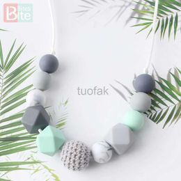 Teethers Toys Bite Bites 1 Baby Teeth Necklace Food grade Silicone Beads Long Chain Baby Supplies Silicone Beads Nurse Gift Baby Teeth d240509