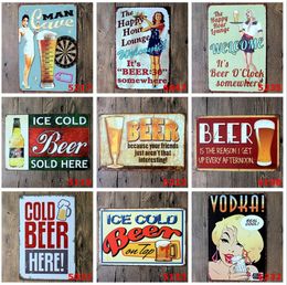 Different beer garage warning Motor Vintage Craft Tin Sign Retro Metal Painting Poster Bar Pub KTV Wall Art Sticker4585322