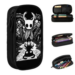 Ghost Knight Graphic Art Hollow Funny Game Pencil Case Double Layer Large Capacity School Accessories Bag