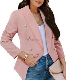 Women's plus size Outerwear & Coats designer Jackets Women's casual suit jacket with gold button long sleeved work 0ffice suit jacket with lapel front open front jacket