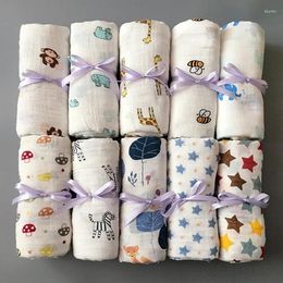 Blankets 1pc Muslin Cotton Born Swaddles Soft Baby Boy Girls Bath Gauze Infant Wrap Sleepsack Stroller Cover Play Mat