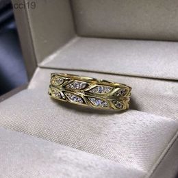 Band Rings Seal Jewelry Steel Vine Full Diamond Ring Female v Gold Plated Set with Boxfjhe DRBI