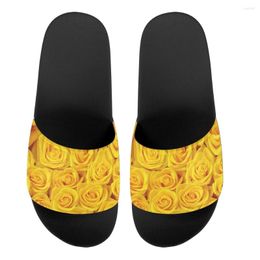 Slippers Roses Leopard And Gold Custom Made Sublimation Print Fashion Men Women Slides Sandals