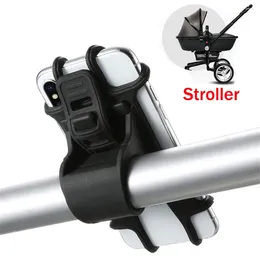 Stroller Parts Baby Accessories Universal Silicone Phone Holder Mobile For Pram Bicycle GPS Mount Bracket