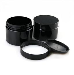 30 50 80 100 150 200ml Plastic Jars Black PET Plastic Storage Cans Boxes Round Bottle with Black Plastic Lids7945387