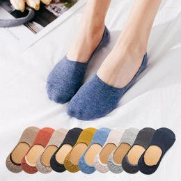 Women Socks 5 Pairs Spring Summer Solid Color Fashion Wild Shallow Mouth Felmen Girls Female Invisible No Show Slipper