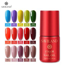 SAVILAND 7ml Uv Nail Gel Polish Semi Permanent Top Coat UV LED Gel Varnish Soak Off Nail Art Polish Set All for Manicure2142042