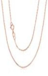 RINYIN Solid 18K Rose Gold Necklace Pure AU750 Cute Rolo Chain 1mm Width 16quot 36quot Inches Y18928065149022