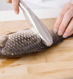 Stainless Steel Cleaning Fish Knife Fish Skin Brush Clean Remover Peeler Scraper Kitchen Gadget seafood Cleaning Tools5870137