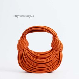 Totes 2024 Cattle Bottage Bags Venetas Double Designer Knot Lady Brand Leather Bag Noodle Handbag Hand Knitted Womens Small Handbags Round Purse