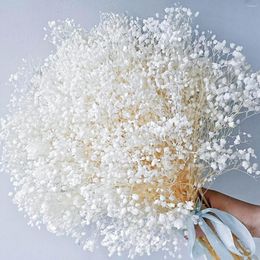 Decorative Flowers 100g Dried Baby's Breath Bouquet White Dry Bulk Real Natural Gypsophila Branches For Wedding DIY Wreath Floral