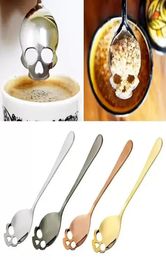 Sugar Skull Tea Spoon Suck Stainless Coffee Spoons Dessert Spoon Ice Cream Tableware Colher Kitchen Accessories 100PCS 04077254218