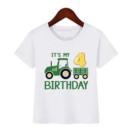 T-shirts Children this is my 1-10 birthday T-shirt for boys and girls. Cool farm tractor printed clothing for childrens happy party gifts. Baby soft T-shirt topL2405