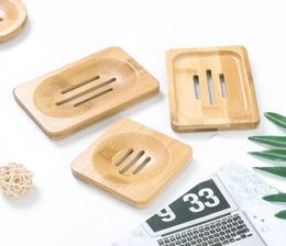 Quality Wooden Soap Dish Natural Bamboo Soap Dishes Holder Rack Plate Tray Multi Style Round Square Soap Container9592323