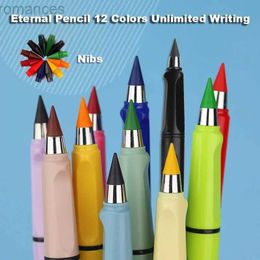 Pencils 1Pc Eternal Pencil Ink free Infinite Pencil Childrens Art Sketching Colourful Drawing Pen Tools Childrens Gifts School Supplies Stationery d240510