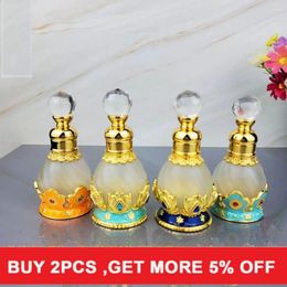 Storage Bottles Middle East Retro Essential Oil Container Empty Refillable Gold Butterfly Perfume Bottle Fragrance