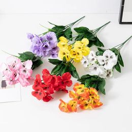 Decorative Flowers 3pcs Artificial Pansy Silk Fake Butterfly Orchid Flower Home Office Wedding Decoration
