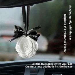 Interior Decorations Car Hanging Air Freshener Beautiful White Flower Perfume for Car Styling Aroma Fresh Air Purifier Interior Decorations Ornament T240509