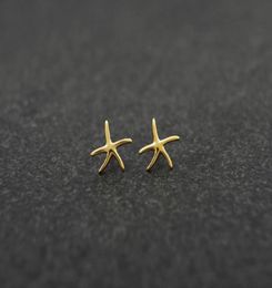 Fashion starfish stud earrings zinc alloy silver plated stud earring Marine biological stud earrings for women whole4580963