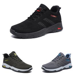 Free Shipping Men Women Running Shoes Anti-Slip Breathable Lace-Up Soft Solid Mesh Grey Black Green Mens Trainers Sport Sneakers GAI