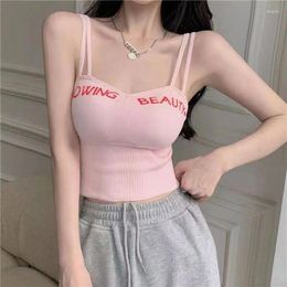 Women's Tanks Shoulder Strap Lingerie For Girls No Steel Ring Base Printed Letters Beautiful Back Chest Wrapping