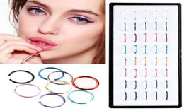 40 PCSSet Sexy Fake Nose Ring Circle Clip On Nose Hoop Body Jewelry Non Piercing Unisex Non Piercing4208157