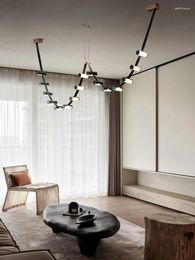 Chandeliers Minimalist Black Elegant Atmosphere Understated Luxury Home Decor Design Lustre Textured Main Lamps For Living Room