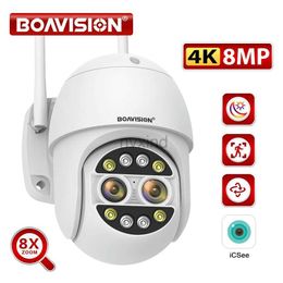 IP Cameras 4K 8MP 8X zoom 2.8mm+12mm dual lens WiFi monitoring camera 4MP outdoor AI automatic tracking bidirectional audio security camera d240510