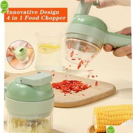 Baking Pastry Tools New 4 In 1 Electric Kitchen Chopper Garlic Masher Meat Grinder Mini Food Vegetable Crusher Slicer Rechargeable P Dhqwp