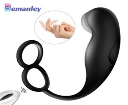 Male Prostate Massager Remote Control Vibrator Masturbation Sex Toy Anal Plug Penis Lock Ring Finger Buckle Men039s Anus Adult 3352654