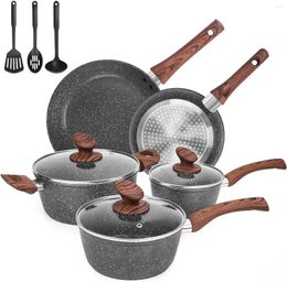 Cookware Sets 11 Piece Die-Cast With Frying Pan Sauce Stockpot Stay Cool Handle & Kitchen Utensils