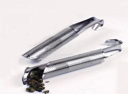 Tea infuser loose leaf stainless steel pipe stick tube SS304 Philtre strainer suspension design SS mesh bag flower tea stir6210763