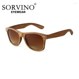 Sunglasses SORVINO Wood Grain Bamboo Men Women Classic Color Film Fashion UV400 Vintage Driving Sun Glasses Fishing Eyewear