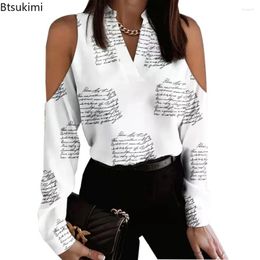 Women's T Shirts 2024 Spring Summer Long Sleeve T-shirts Hollow Out Ladies Office Formal Sexy Elegant Tee Woman Tops
