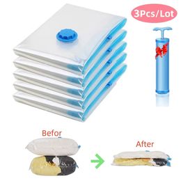 Vacuum Storage Bags with Seal Space Saving for Comforters Clothes Pillow Bedding Blanket 3PCs 240510